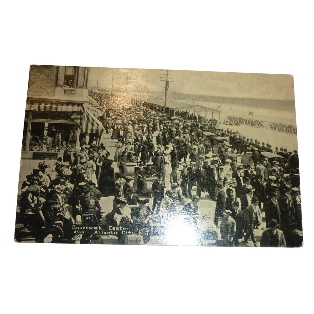 Antique 1907-1915 Atlantic City NJ‎ Boardwalk Easter Sunday Parade Postcard
